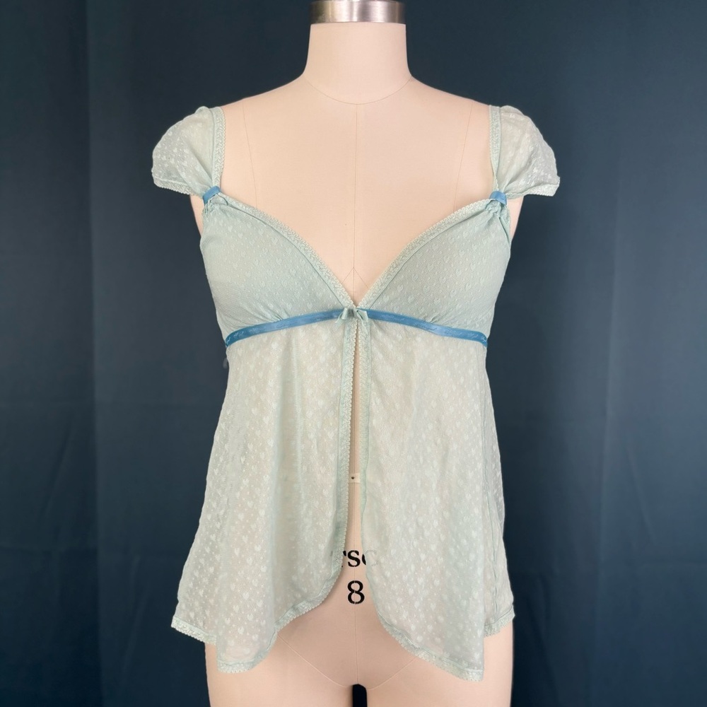 Y2K 2005 Victoria’s Secret Angels Babydoll Mesh Night Top - Picture 1 of 6